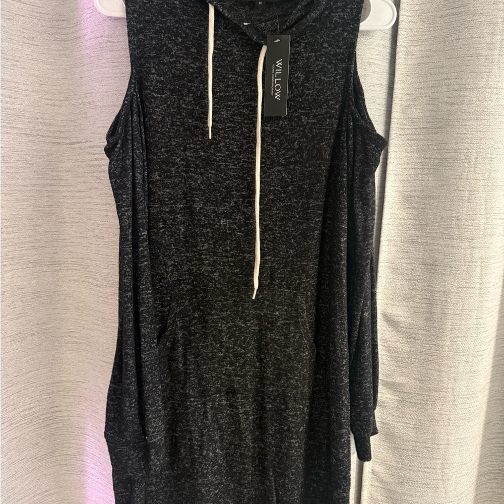 Ambiance Black Sleeveless Hooded Muscle Tee